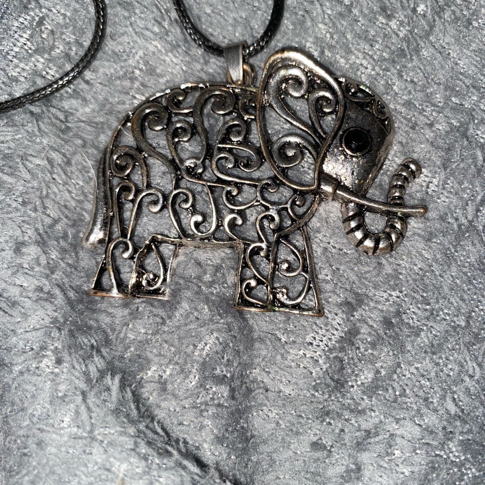 Intricate Silver Elephant Pendant